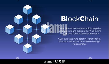 Crypto currency blockchain backdrop Stock Vector