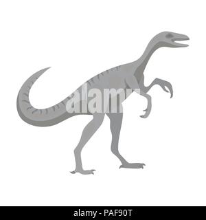 Running Velociraptor. Vector illustration of a running dinosaur ...