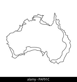 Territory of Australia icon in outline design isolated on white background. Australia symbol stock vector illustration. Stock Vector