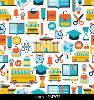 Back to school seamless background pattern Stock Vector