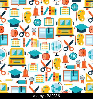 Back to school seamless background pattern Stock Vector