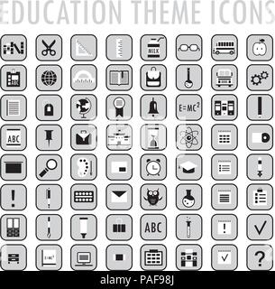 Set of 64 education theme icons Stock Vector