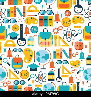 Back to school seamless background pattern Stock Vector