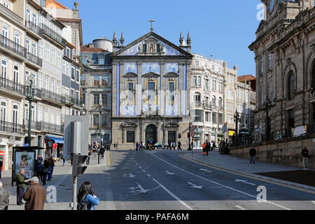 Porto, Portugal - March 23, 2015: Church of Santo Antonio dos Congregados from 1703 with a Baroque style facade, dedicated to St Anthony of Padua and  Stock Photo
