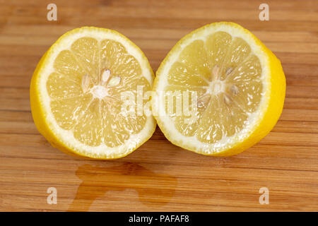 Close up of a lemon sliced in two Stock Photo