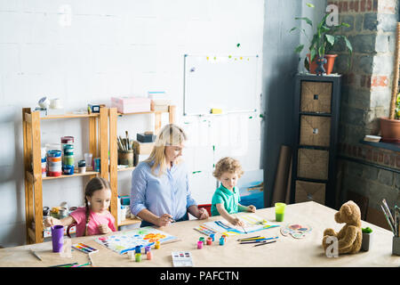 Children at art school Stock Photo