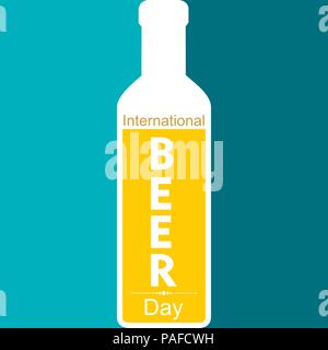 International Beer Day in August with beer mugs conceptual illustration vector Stock Vector