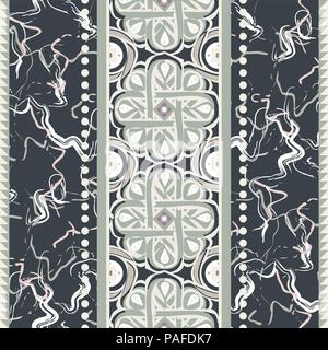 Vintage ceramic seamless design vector. Stock Vector