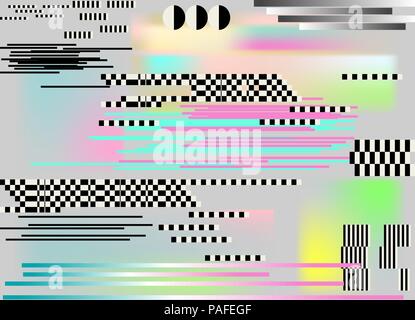 Glitch background art. Digital abstract pixel noise effect. Stock Vector