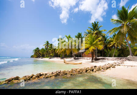 View of the sandy beach of Saona Island, La Altagracia, Dominican Republic. Copy space for text Stock Photo