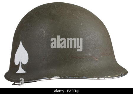 ww2 us army helmet with ace of spades emblem isolated Stock Photo - Alamy