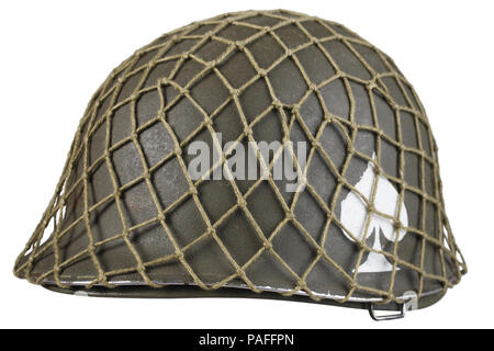 ww2 us army helmet with ace of spades emblem isolated Stock Photo - Alamy