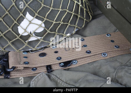 ww2 us army helmet with ace of spades emblem isolated Stock Photo - Alamy