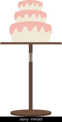 Wedding cake on table cartoon vector illustration graphic design Stock Vector