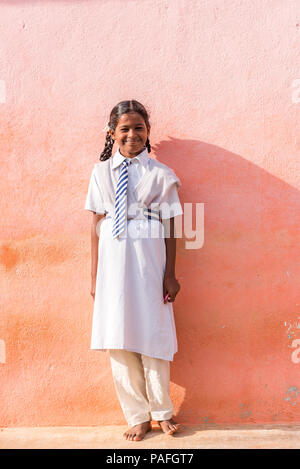 girl in black and white Andhra Pradesh South India Stock Photo - Alamy
