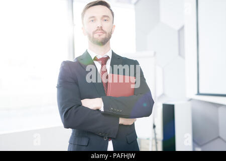 Handsome Businessman Posing in Office Stock Photo