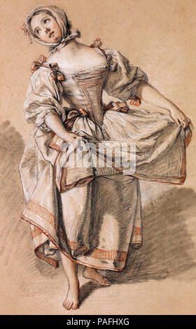 Young Country Girl Dancing - Francois Boucher, circa 1770 Stock Photo
