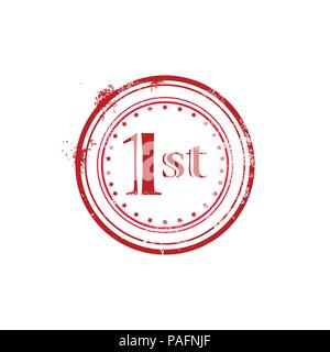 sign number one first place watermark stamp circular icon isolated sticker badge logo design elements Stock Vector