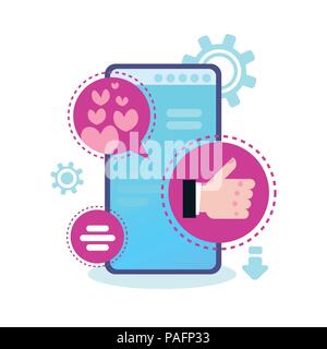 social media icon chat bubble mobile application speech like vertical Stock Vector