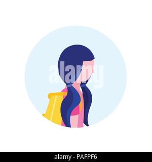 School girl round avatar. Female profile picture Stock Vector Image ...