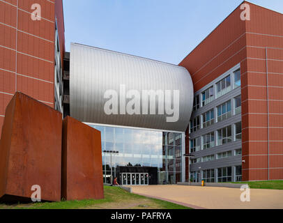 Building of the Faculty of science in Lagymanyos campus of the Eotvos Lorand University (ELTE). This is the largest and oldest university in Hungary. Stock Photo