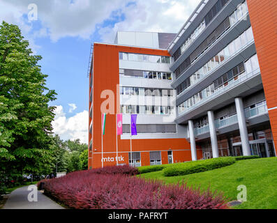 Building of the Faculty of science in Lagymanyos campus of the Eotvos Lorand University (ELTE). This is the largest and oldest university in Hungary. Stock Photo