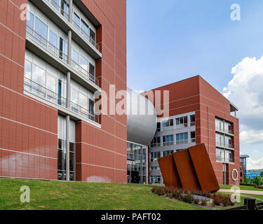 Building of the Faculty of science in Lagymanyos campus of the Eotvos Lorand University (ELTE). This is the largest and oldest university in Hungary. Stock Photo