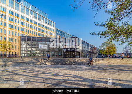 Building of the Faculty of science in Lagymanyos campus of the Eotvos Lorand University (ELTE). This is the largest and oldest university in Hungary. Stock Photo