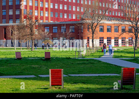 Building of the Faculty of science in Lagymanyos campus of the Eotvos Lorand University (ELTE). This is the largest and oldest university in Hungary. Stock Photo