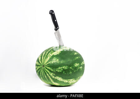 Watermelon isolated on white background. The biggest berry. Stock Photo