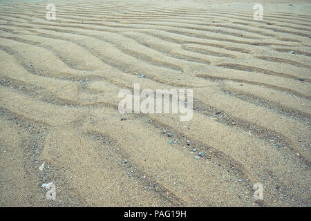 wavy sand pattern at low tide in Benodet, France Stock Photo