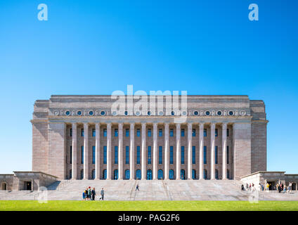 Helsinki Parliament House, Suomen Eduskunta, Eduskuntatalo, Finlands Riksdag, Riksdagshuset, Finnish National Parliament Building Stock Photo