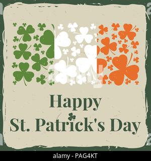 Happy St. Patrick's Day greeting card. Vector illustration. Retro typography design. Stock Vector