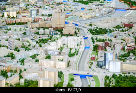 MOSCOW, RUSSIA - July, 06, 2017 Fragment of the architectural model of Moscow Stock Photo