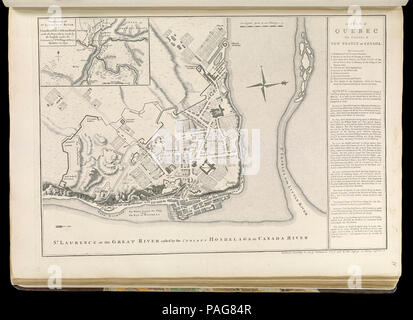 A plan of Quebec the capital of New France or Canada Stock Photo