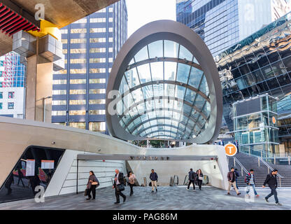 The Barangaroo entrance to Wynyard Walk and Wynyard Station in Sydney CBD Stock Photo