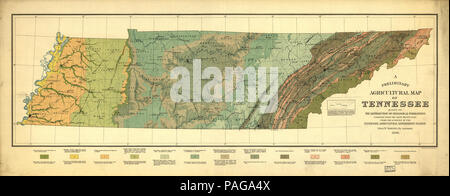 A preliminary agricultural map of Tennessee based on the distribution of geological formations. Stock Photo