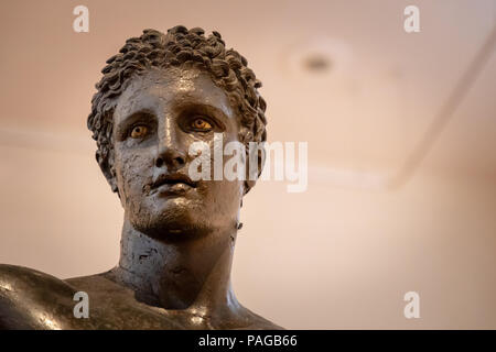 Bronze Youth, Antikythera Shipwreck, Probably the God Paris, Sculptor Euphranor, 330-340 BC. Stock Photo