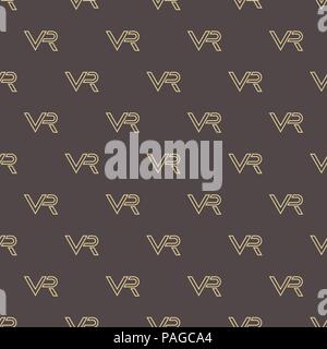 Seamless Vector Pattern With VR Logos Stock Vector
