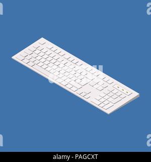 Modern computer keyboard. Isometric vector illustration. Stock Vector