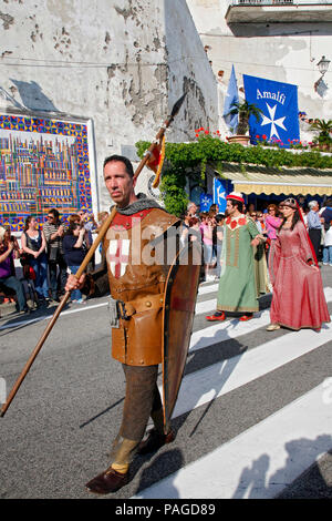 AMALFI, ITALY. June 3, 2012: On the occasion of the regatta of the ancient Maritime Republics in Amalfi, the parade took place with period costumes an Stock Photo