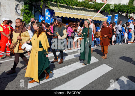 AMALFI, ITALY. June 3, 2012: On the occasion of the regatta of the ancient Maritime Republics in Amalfi, the parade took place with period costumes an Stock Photo