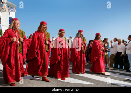 AMALFI, ITALY. June 3, 2012: On the occasion of the regatta of the ancient Maritime Republics in Amalfi, the parade took place with period costumes an Stock Photo