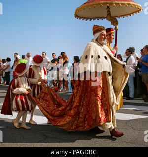 AMALFI, ITALY. June 3, 2012: On the occasion of the regatta of the ancient Maritime Republics in Amalfi, the parade took place with period costumes an Stock Photo