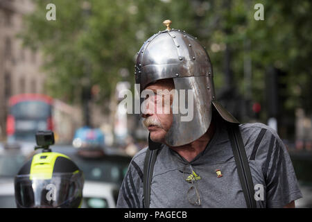 English Defence League supporters attend a rally in Whitehall where there were clashes with counter protesters from anti-fascist organisations, UK Stock Photo