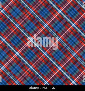 Seamless diagonal multicolor pattern mainly in red and blue hues, vector as a fabric texture Stock Vector