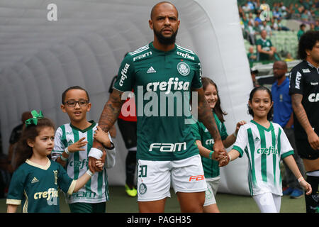 Sao Paulo, Brazil. 22 July 2018. Felipe Melo during the match between Palmeiras and Atletico MG, held at Allianz Parque in São Paulo (SP). Match is valid for the 14th round of the Brazilian Championship 2018. (Photo: Ricardo Moreira/Fotoarena) Stock Photo