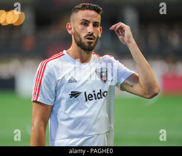 Atlanta, GA, USA. 21st July, 2018. DC United midfielder, Steven Birnbaum (15), prior to the MLS game at Mercedes-Benz Stadium in Atlanta, GA. Atlanta defeated DC United, 3 -1. Kevin Langley/CSM/Alamy Live News Stock Photo