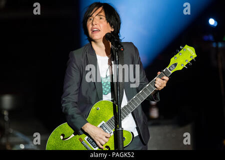 Cartagena, Spain. 22nd July, 2018. Scottish singer, Sharleen Spiteri, with her pop rock band, Texas, during her performance at La Mar de Musicas Festival. © ABEL F. ROS/Alamy Live News Stock Photo