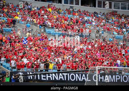 Charlotte, North Carolina, USA. 22nd July, 2018. Fans at the International Champions Cup match at Bank of America Stadium in Charlotte, NC. Borussia Dortmund of the German Bundesliga beat Liverpool of the English Premier League 3 to 1. Credit: Jason Walle/ZUMA Wire/Alamy Live News Stock Photo